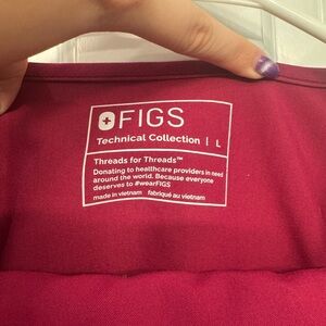 Figs Dark Magenta Scrub Set Sz L